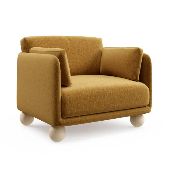 Armitage Chenille Snuggle Chair with Ball Feet 5