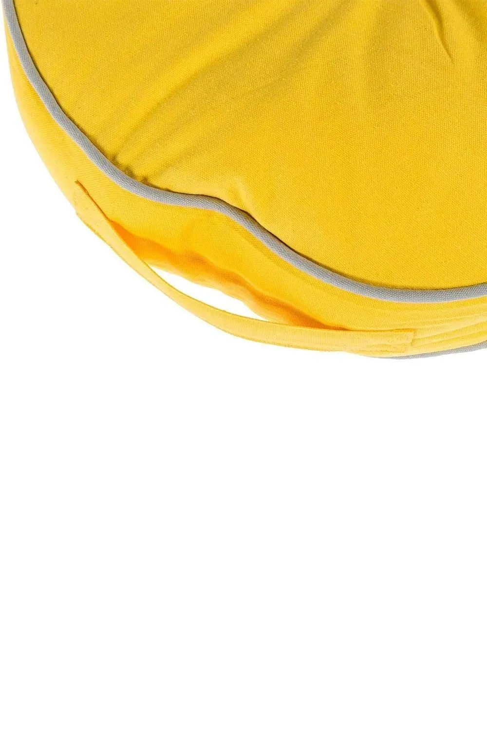Homescapes Round Cotton Floor Cushion Soft, Comfy & Machine Washable in Yellow 4