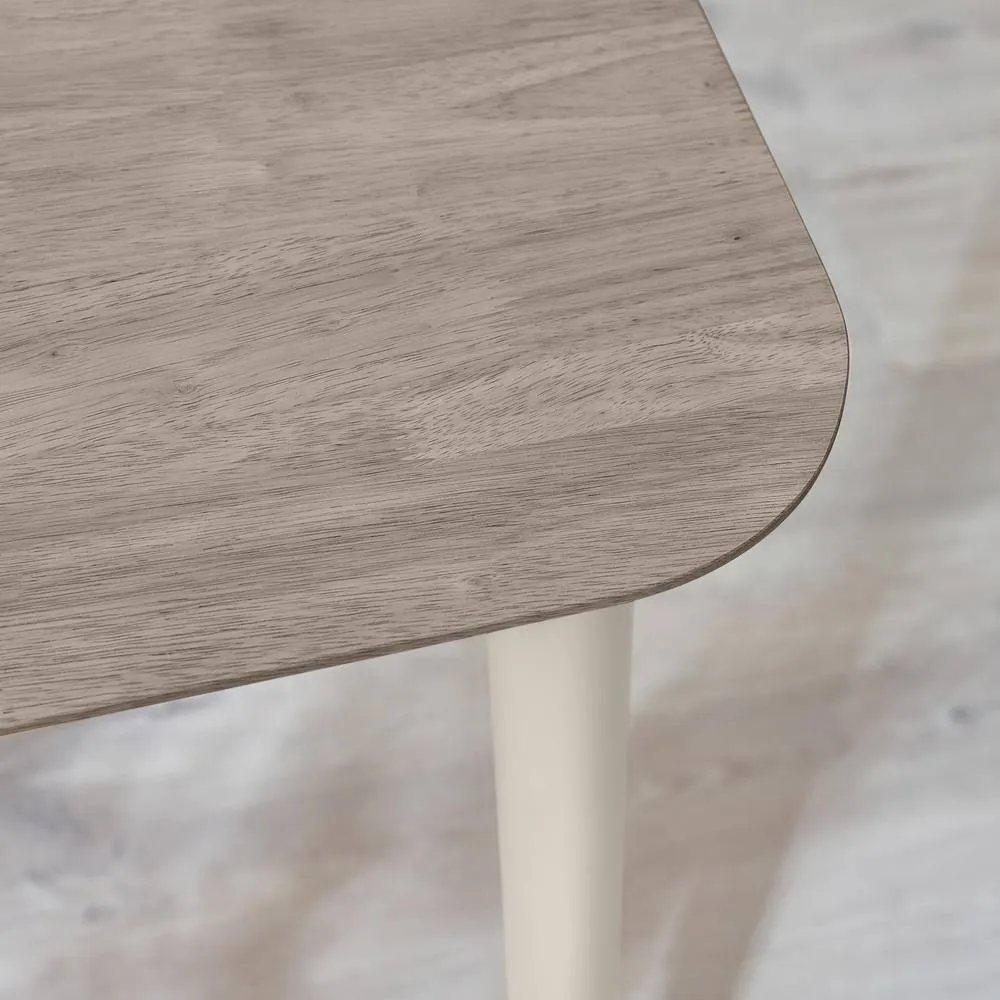 FurnitureboxUK Lynton Small White & Grey Wooden Dining Table with 2 Chairs & Bench in Light Grey 5