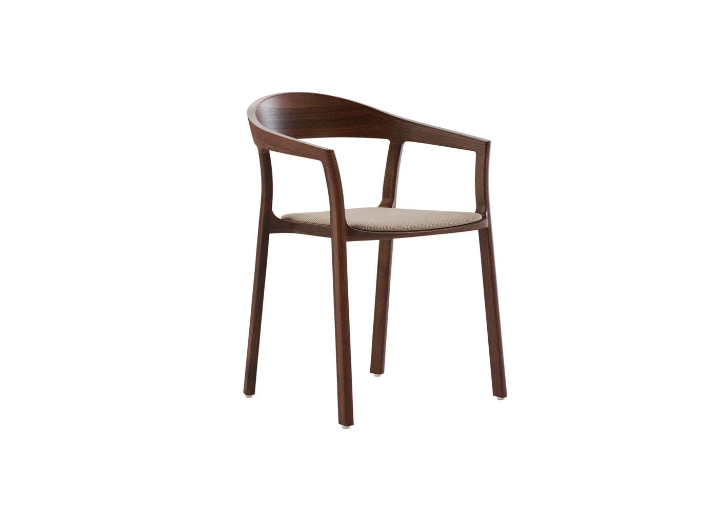 Artisan Tara Dining Chair in American Walnut and Kvadrat Steelcut Trio 213 1
