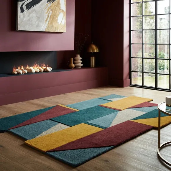 Shuffle Shaped Wool Rug 1