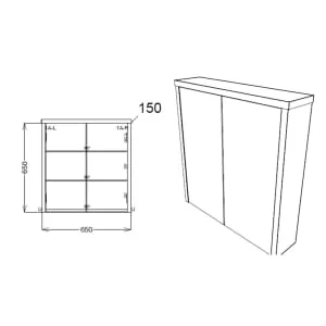Wickes Hayman Matt Cashmere Traditional Mirror Cabinet - 675 x 650mm 2