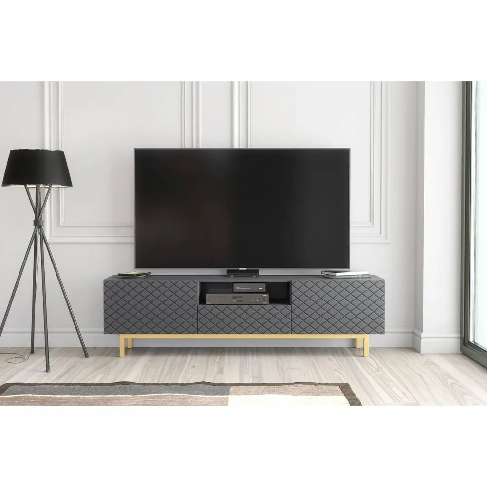 Creative Furniture Diamond Luxe TV Unit 180cm - Dark Grey 2