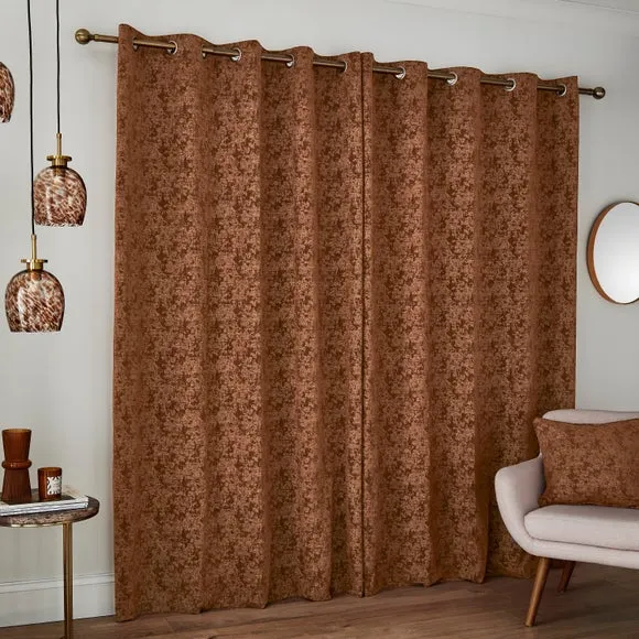 Mottled Chenille Eyelet Curtains 4