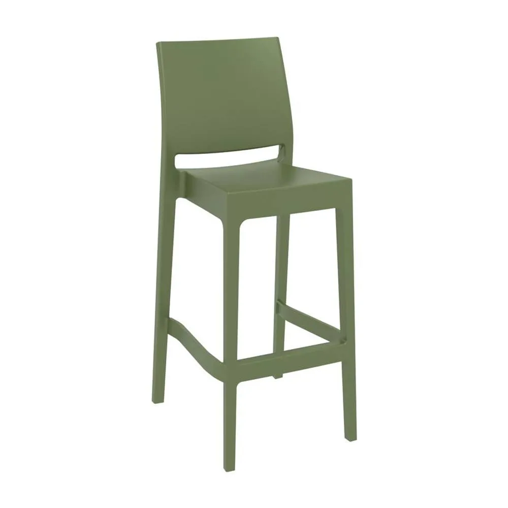 netfurniture Haya 75 Stacking Bar Stool - Olive Green