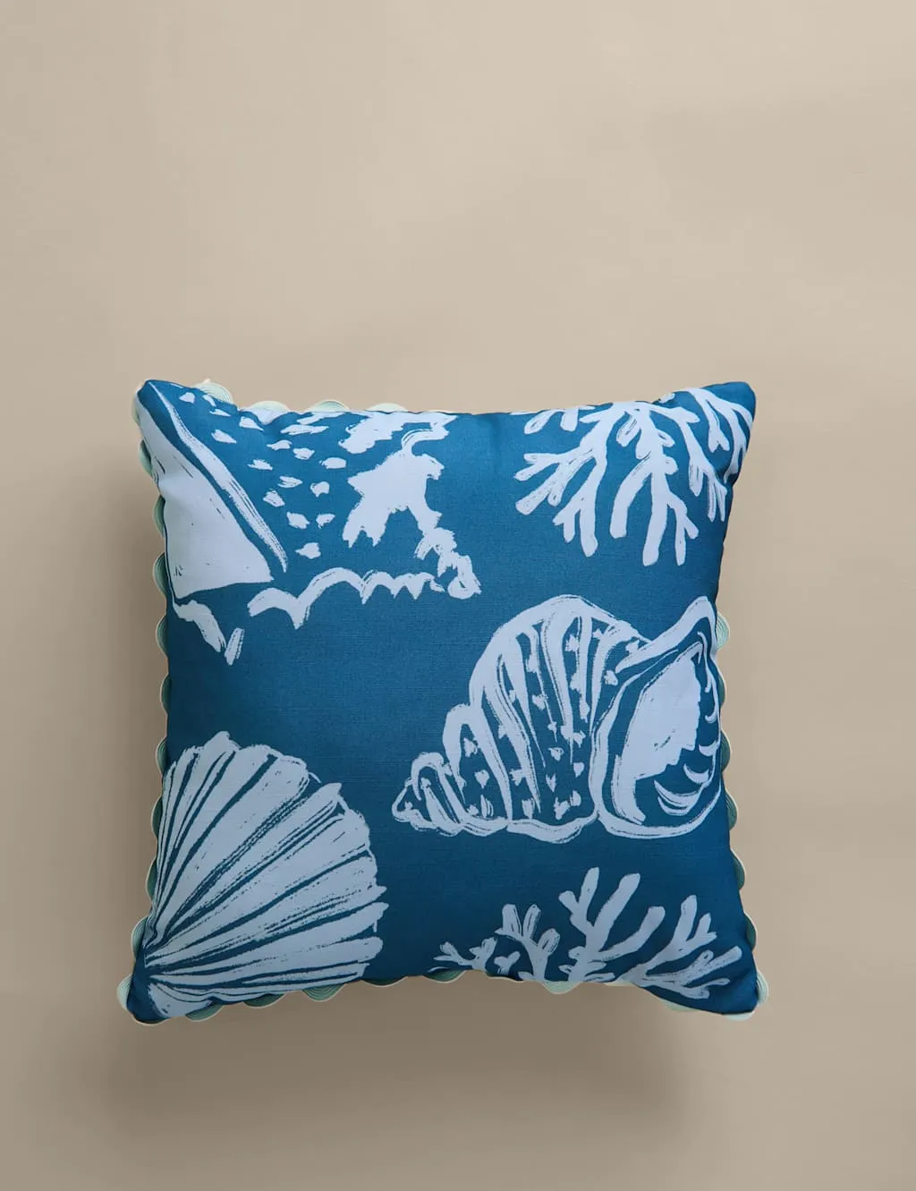 M&S Set of 2 Coastal Outdoor Cushions Blue Mix