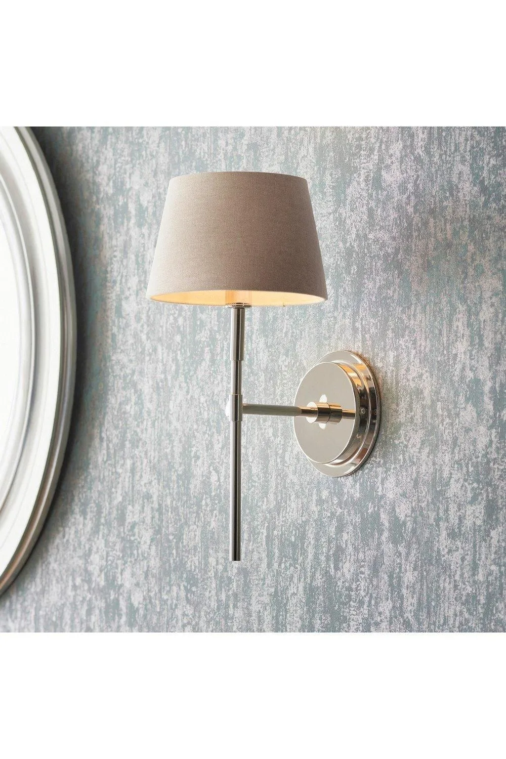 Netlighting Rennes Fitting Only Wall Lamp Bright Nickel Plate in Grey 5
