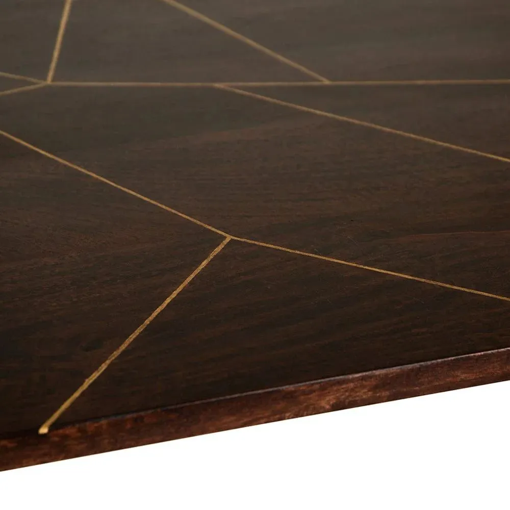 IH Design Jusleen Solid Mango Wood Dining Table in Brown 5