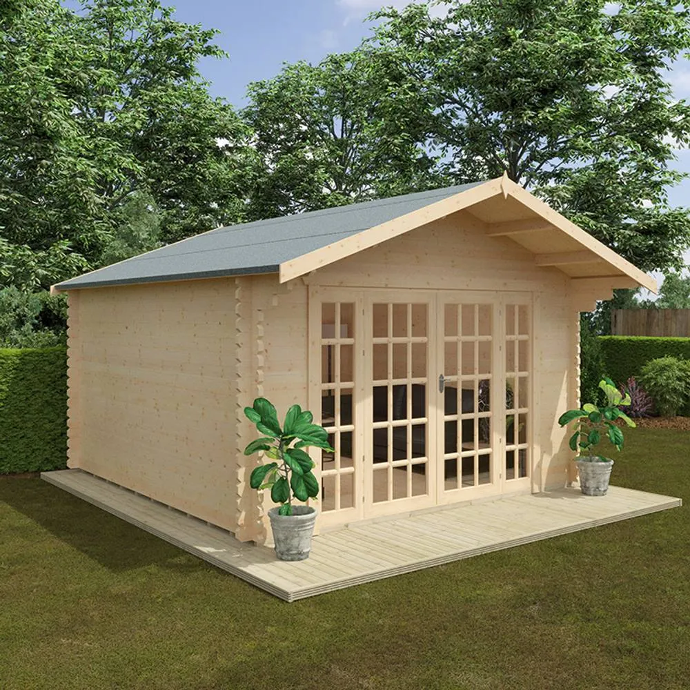 Buttercup Farm 14x14 Balmoral 44mm Cabin - L415 x W415 x H282.2 cm in Natural 4