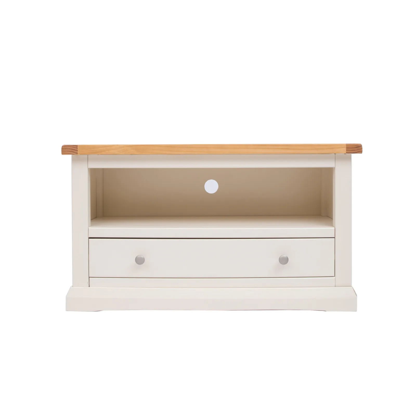 Cabinet Bits Castelli Off-White 1 Drawer TV Cabinet Chrome Knob