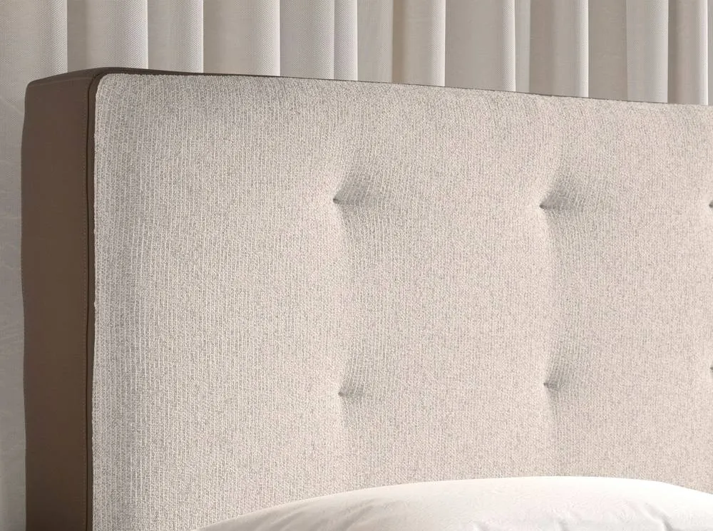 Angel Cerda Double Bed 180x200 cm Off-white Fabric Headboard 5