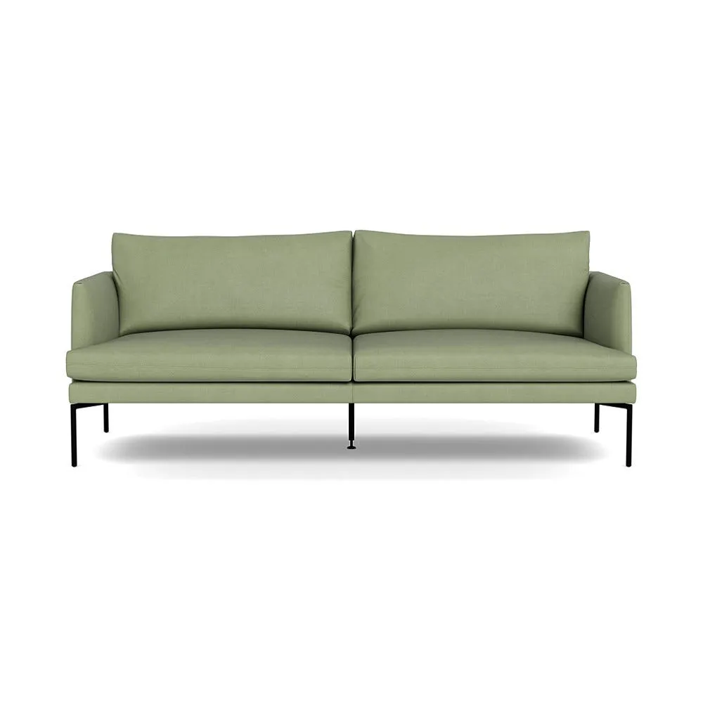 Heal's Matera 3 Seater Sofa Siena Cotton Pistachio Black Feet 1