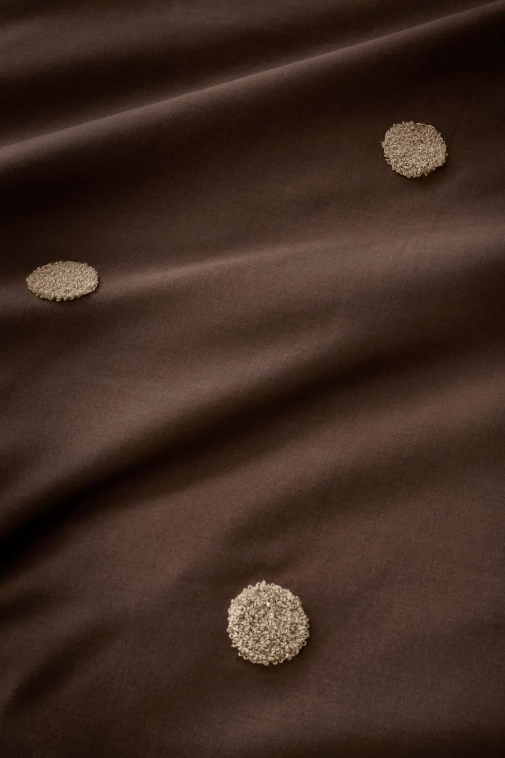 Appletree 'Dot Garden' 100% Cotton Embellished Duvet Cover Set in Chocolate 3