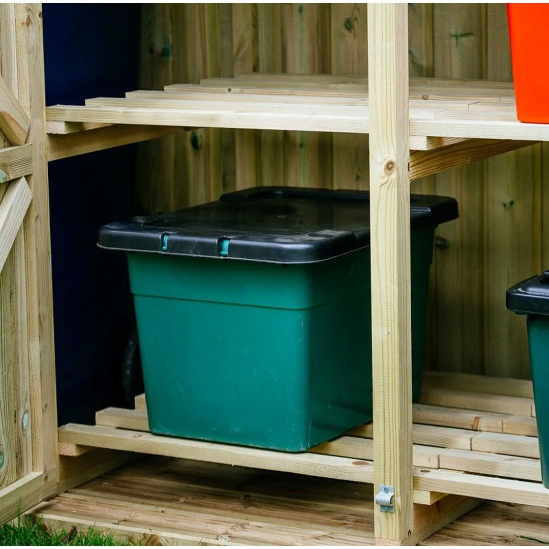 Buttercup Farm Shireburn Bin Store, Fits 2x 180L/240L Wheelie Bins & 4x Boxes in Brown 6
