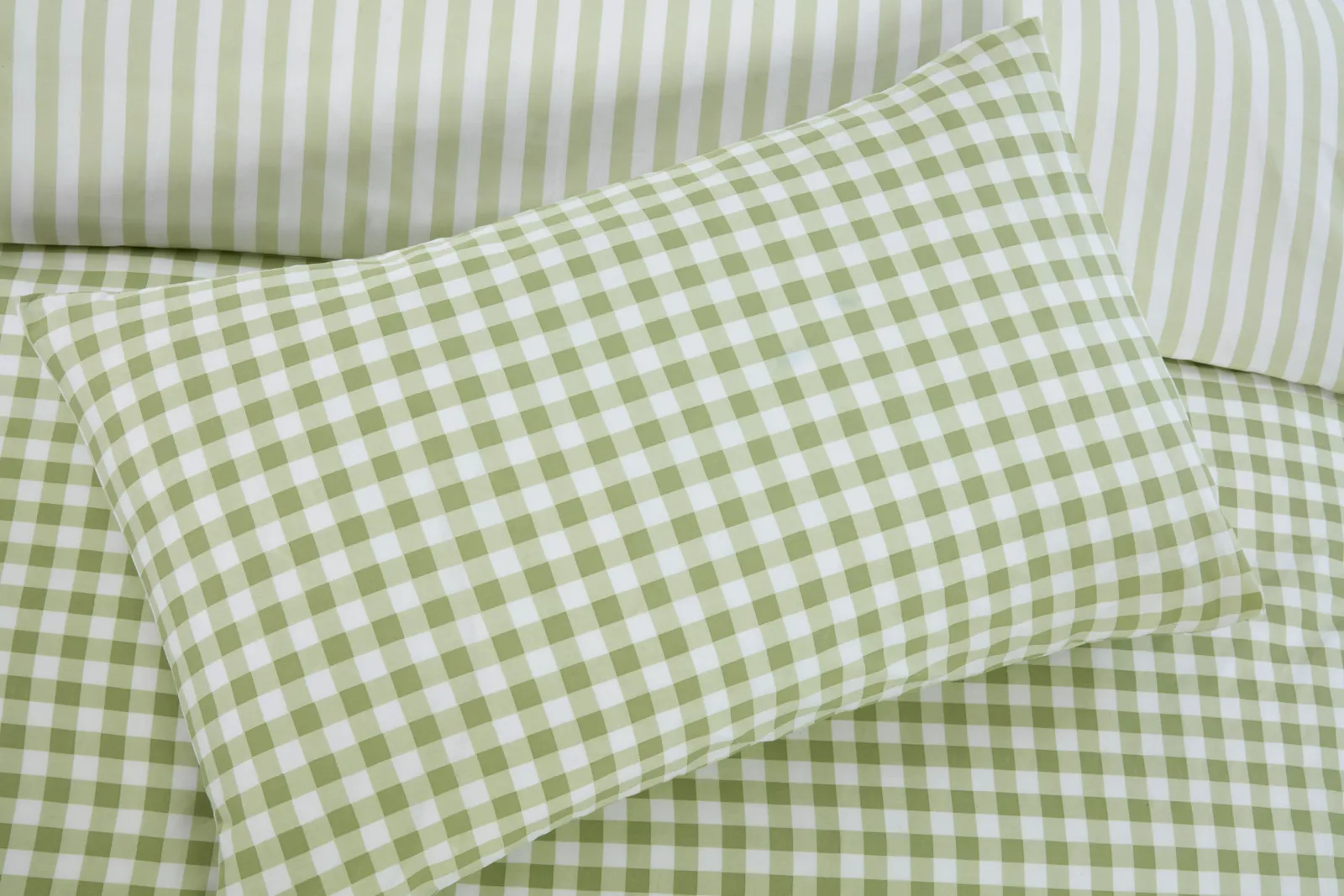 Rapport Home Gingham Polycotton Check Polycotton Duvet Cover Set With Pillowcase in Green 2