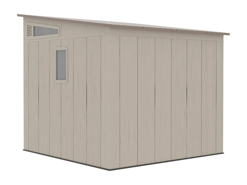 Vente-unique Resin Lean-To Garden Shed 6, 5 Cm With Floor - 22 mm in Brown 6