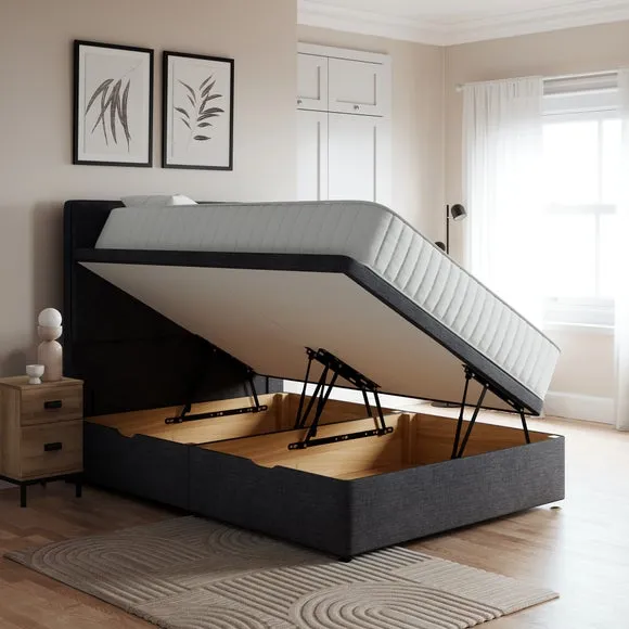 Everyday Side Opening Ottoman Bed Frame, Woven Fabric 1
