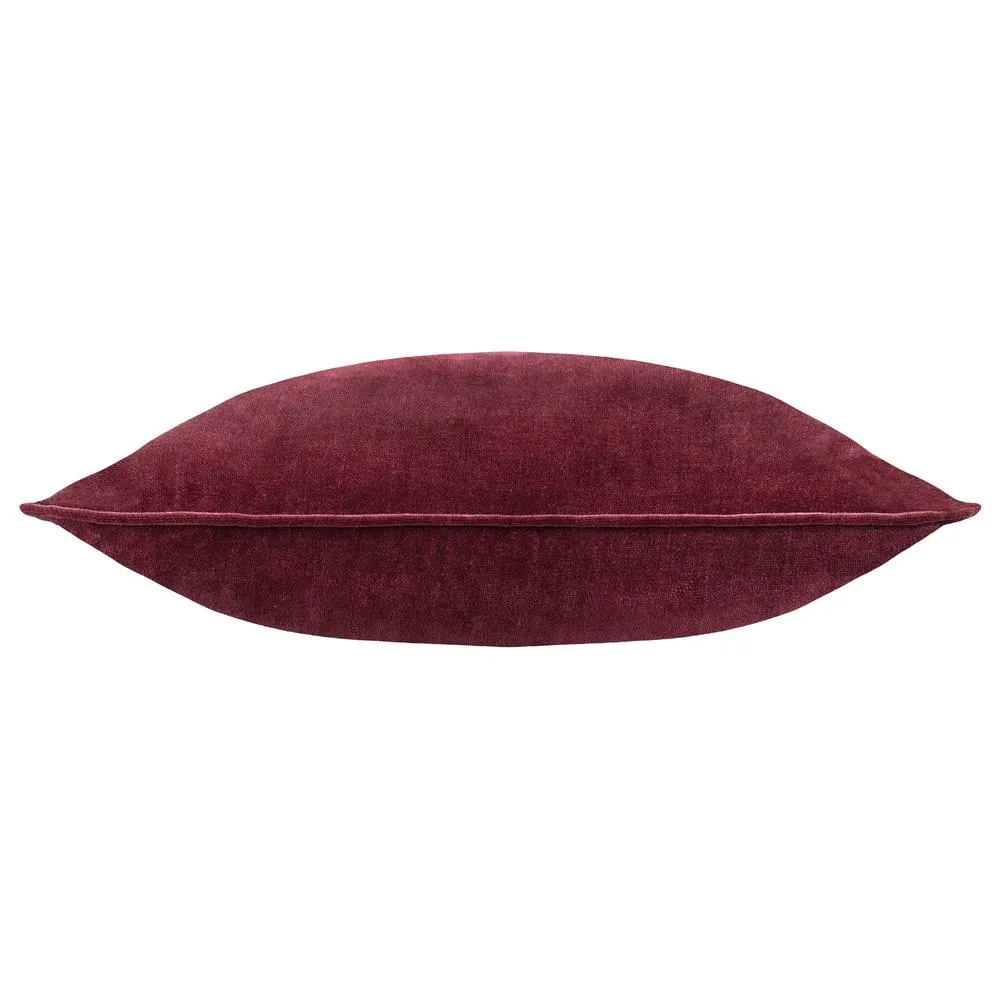 Yard Heavy Chenille Woven Piped Cushion in Wine 3