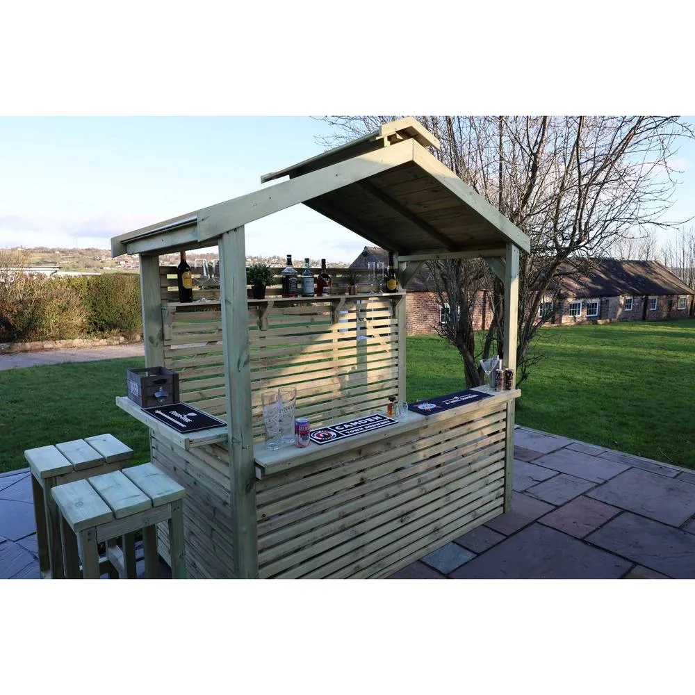 Churnet Valley Garden Furniture Ltd The Buxton Garden Bar - L111.5 X W224 X H233 cm in Light Brown 6