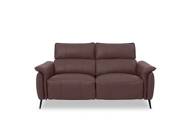 Jude Leather 2 Seater Recliner Sofa with Headrests and Power Lumbar