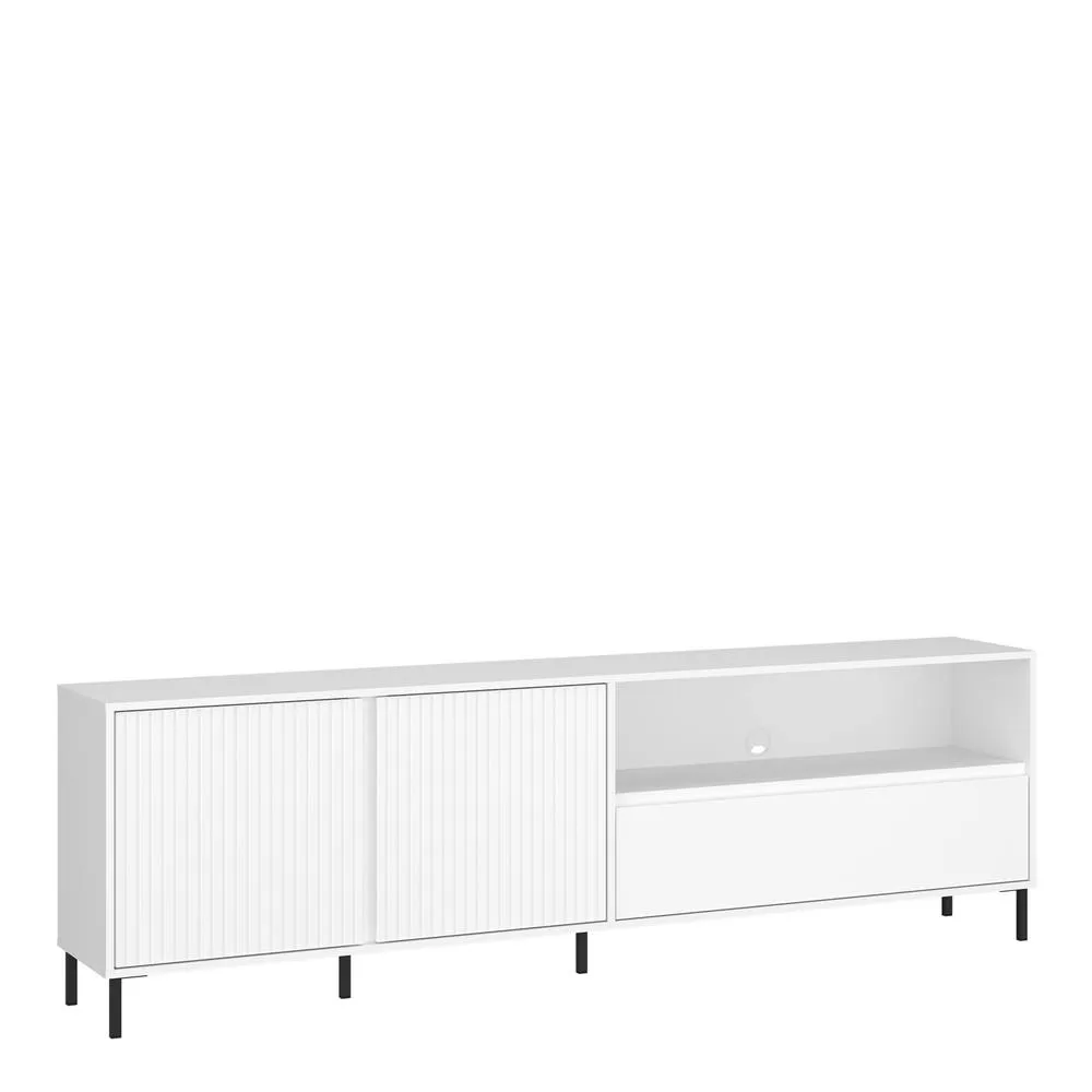 Furniture To Go Avenale TV Cabinet 2 Door 1 Drawer in Alpine White High Gloss