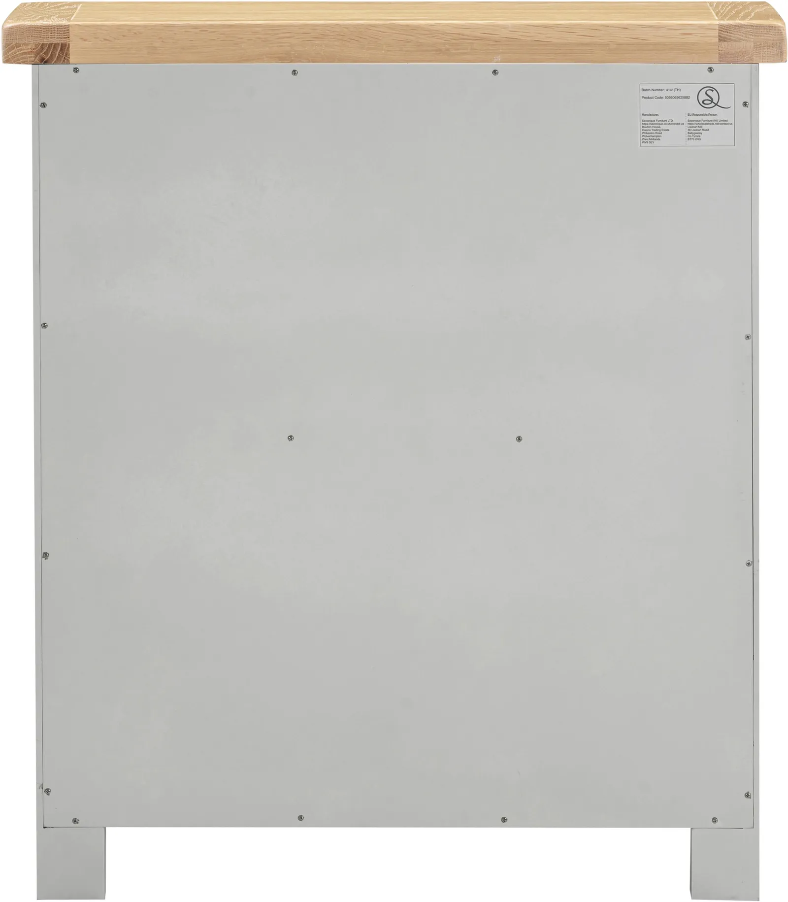 Seconique Windsor Natural Oak Low Bookcase (Fully Assembled) in Light Grey 5