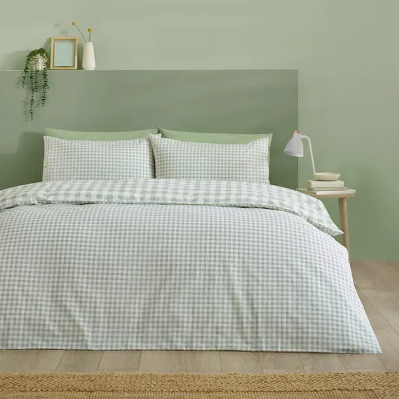 Catherine Lansfield Bamford Gingham Check Polycotton Duvet Cover & Pillowcase Set 1