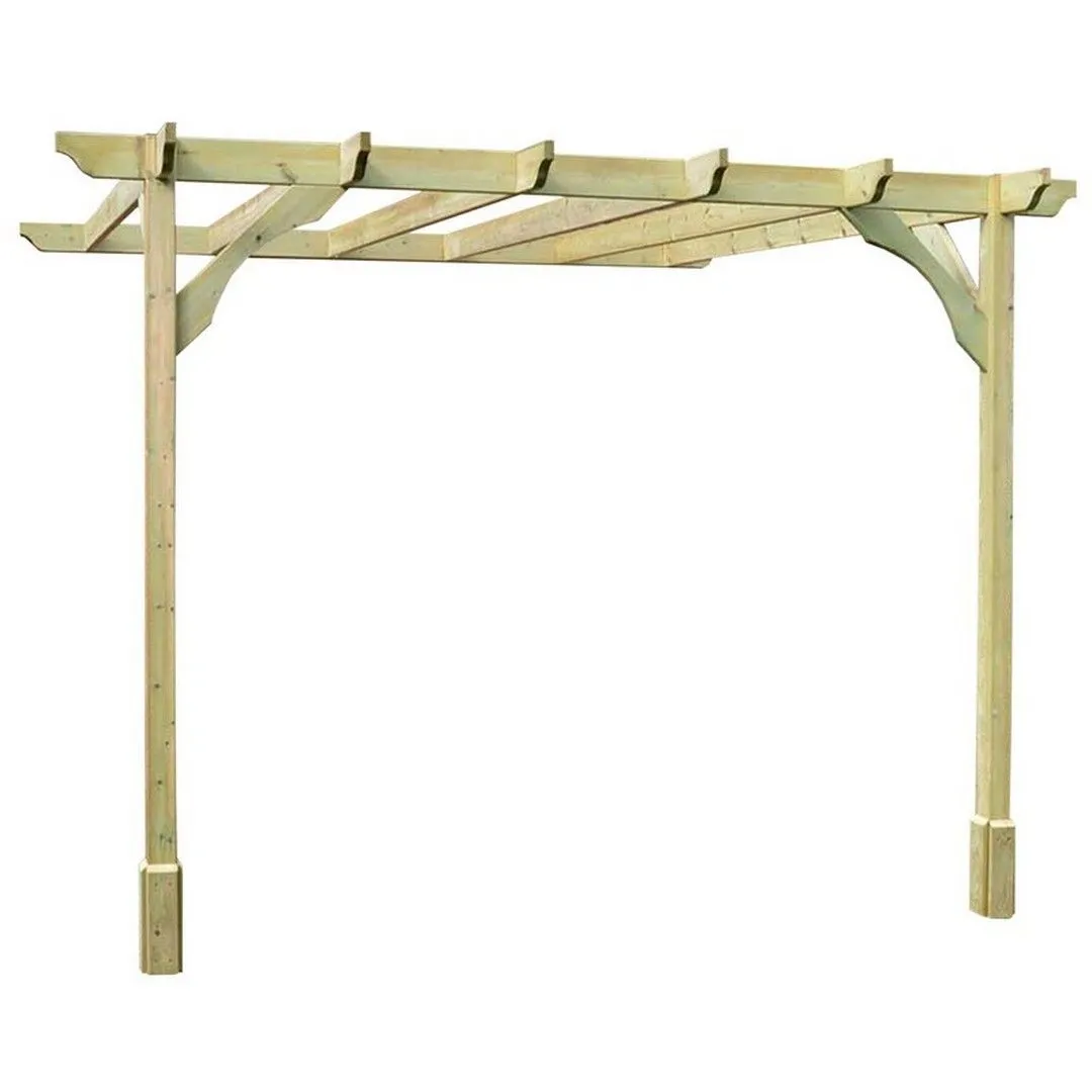 Rutland County Garden Furniture Ltd Wall Mounted Premium Pergola, Wood, L300 x W420 x H270 cm, Light Green