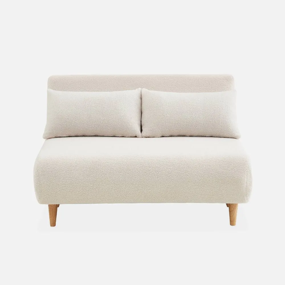 sweeek 2-seater Scandi-style Folding Sofa Bed in Cream 2