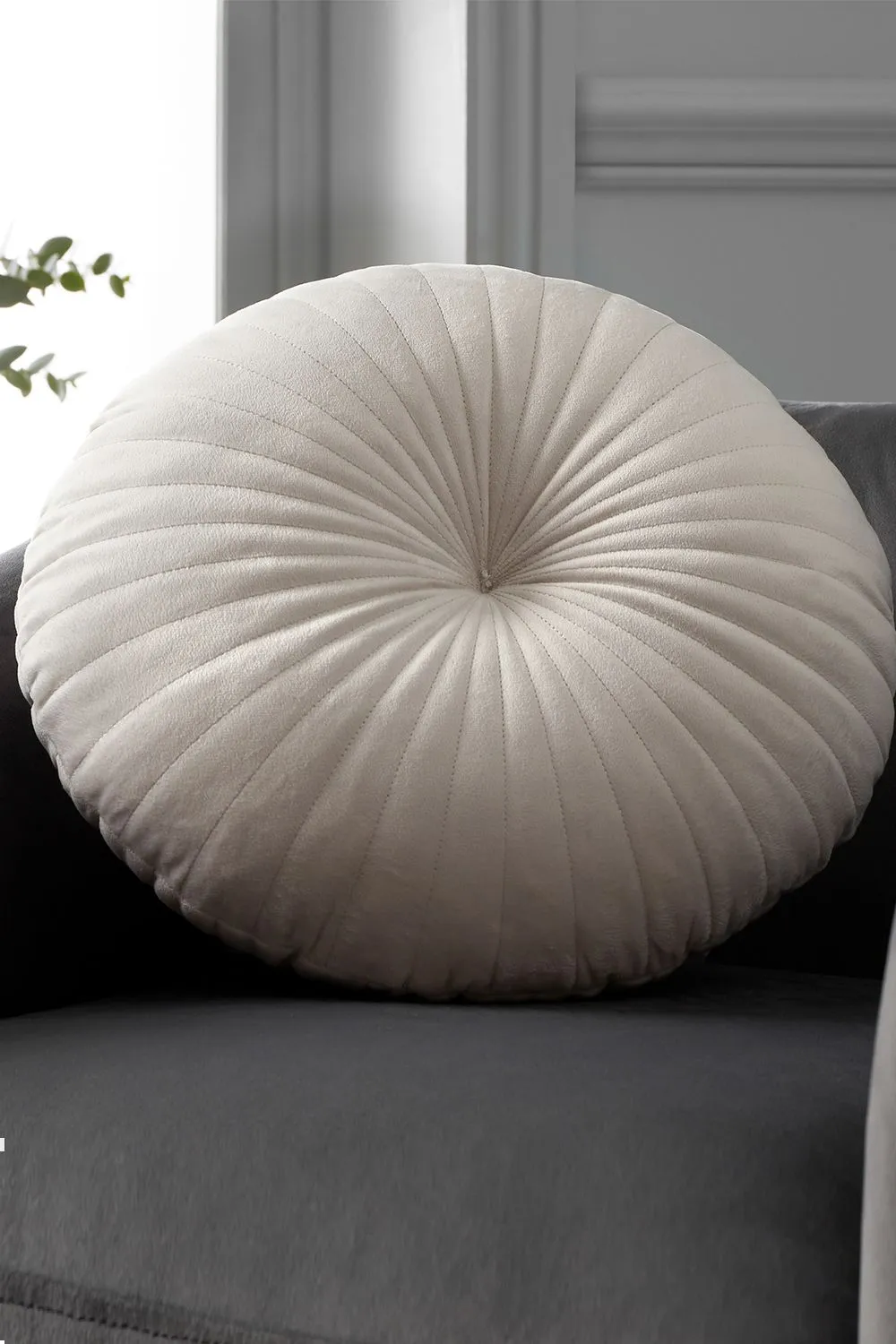 Catherine Lansfield 'Round' Cushion in Natural 1