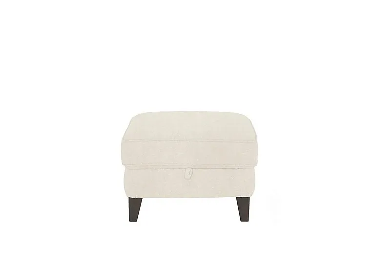 Brondby Fabric Storage Footstool - Beige - Living Room Furniture