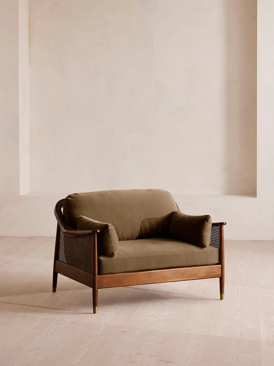 Atlanta Loveseat, Velvet, Truffle