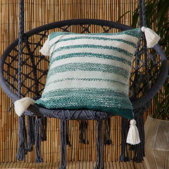 Grayson Outdoor Striped Square Filled Cushion 1