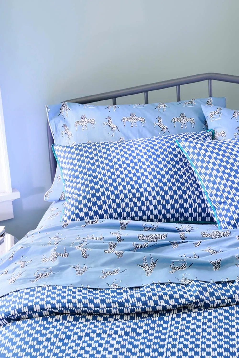 Martex Blue Petite Painted Check Duvet Cover Set 3