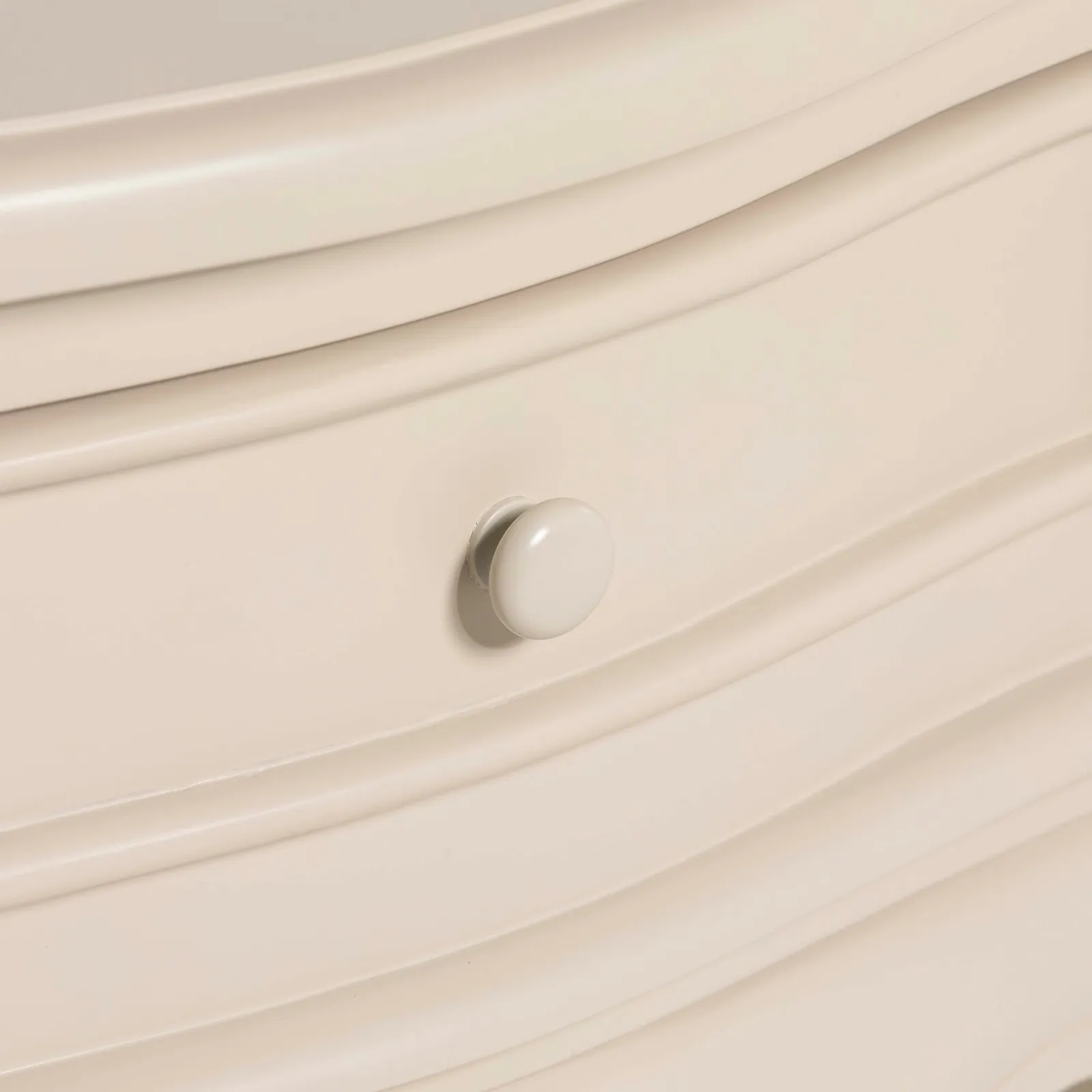 Calista 1 Drawer Curved Leg Bedside Table, White Wood | Barker & Stonehouse 5