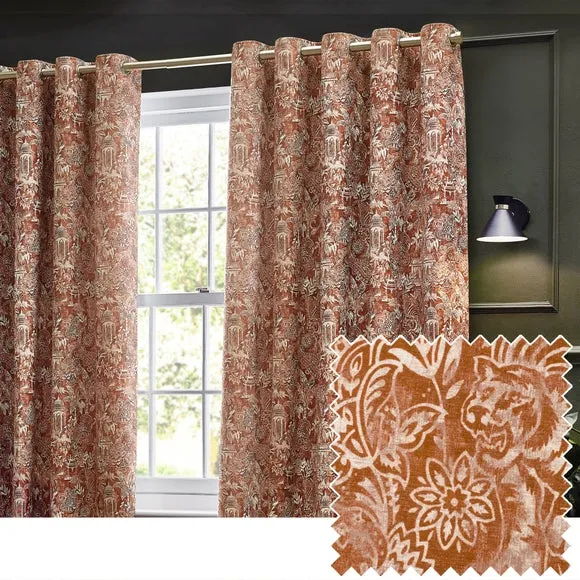 Bengal Amber Eyelet Curtains 4