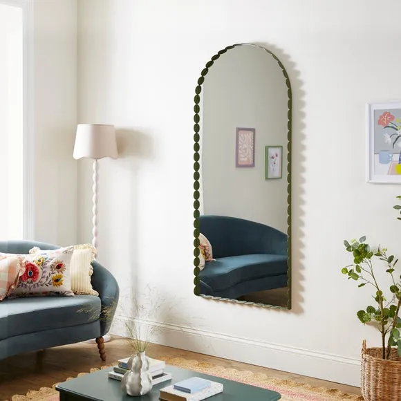 Scalloped Arched Full Length Wall Mirror 1