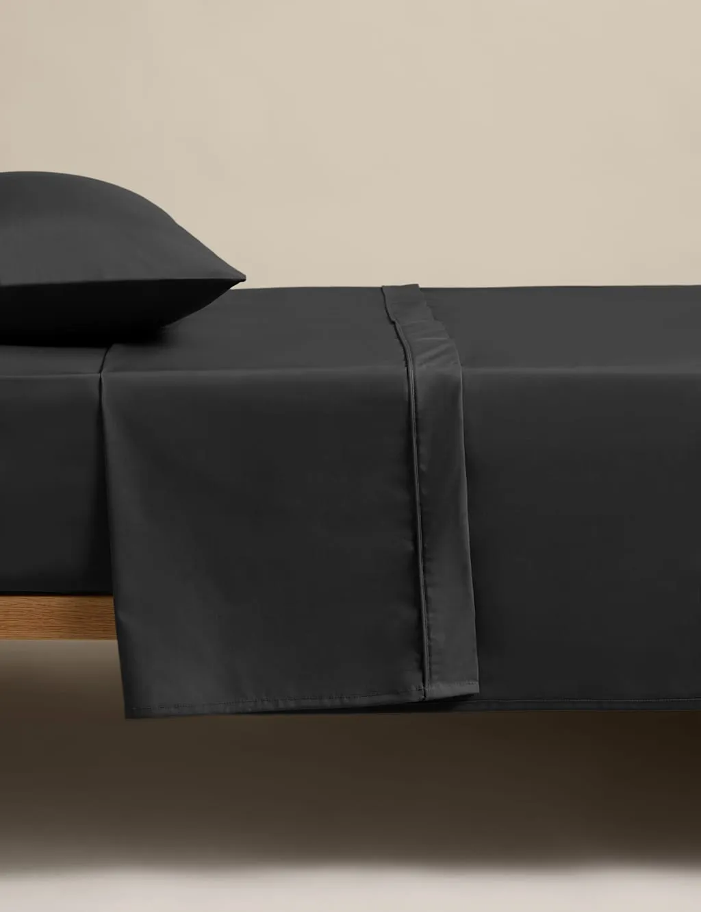 M&S Egyptian Cotton 230 Thread Count Flat Sheet Black