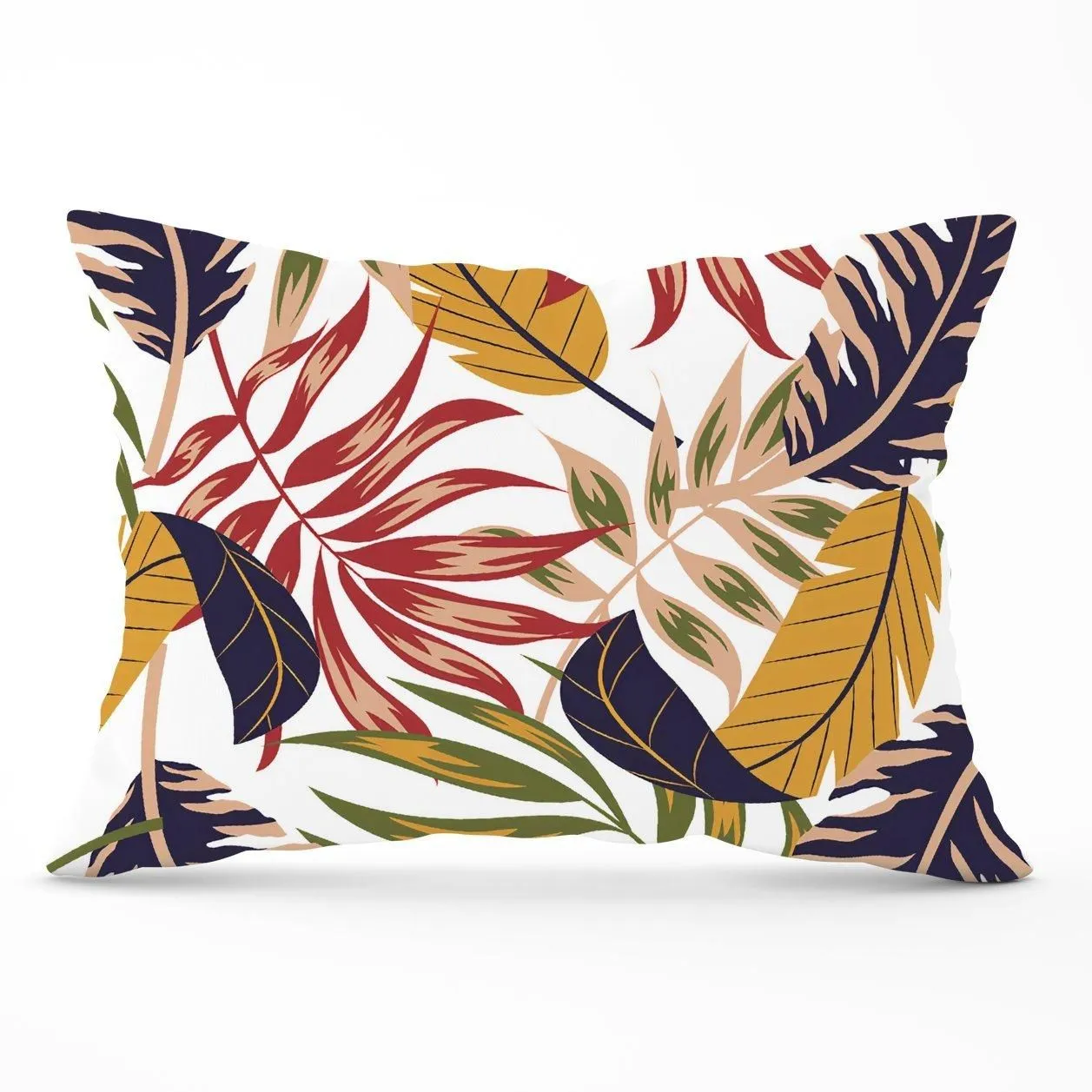 Warren Reed - Designer Hawaiian Style Jungle Leaves Cushions in Brown
