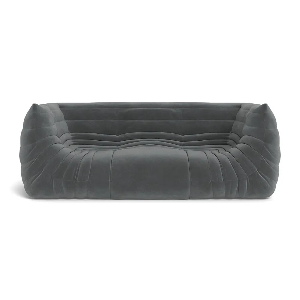 Ligne Roset Togo Medium Settee in Alcantara Steel Grey 1