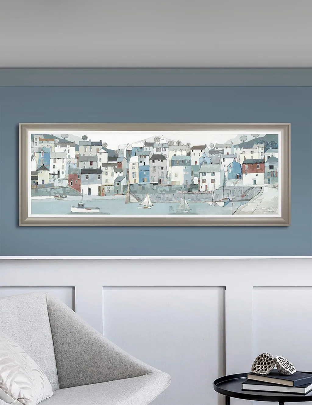Gallery Direct Shoreline Rectangle Framed Art Grey