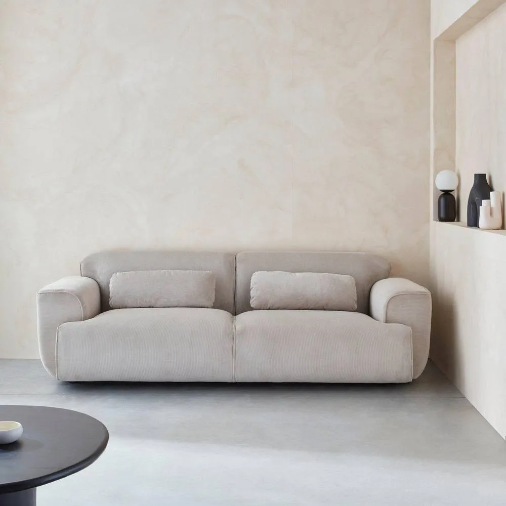 sweeek 3-seater Corduroy Sofa in Beige