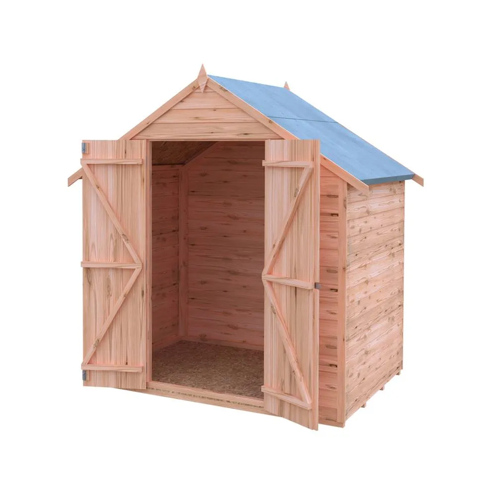 Shires 4 x 6 Feet Overlap Double Door Garden Shed - Dip Treated in Brown 2