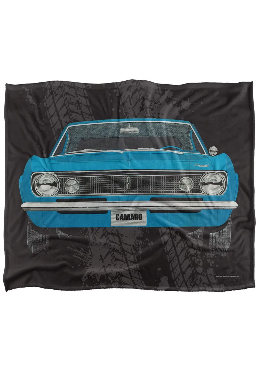 Chevrolet 1967 Camaro Car Illustartion Silky Touch Super Soft Throw Blanket 152 X 127 cm in White