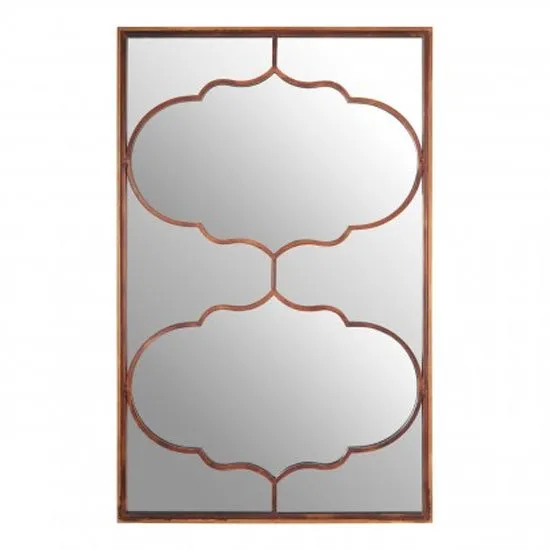 Zaria Arabesque Wall Bedroom Mirror In Antique Gold Frame