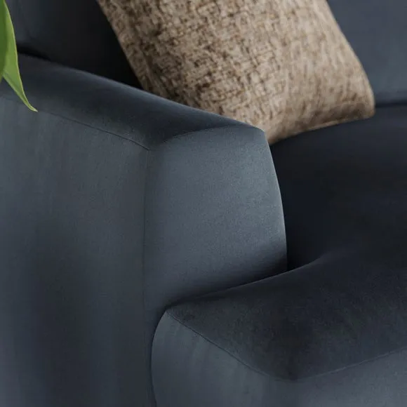 Lawson Matte Plush Velvet Corner Chaise Sofa 5