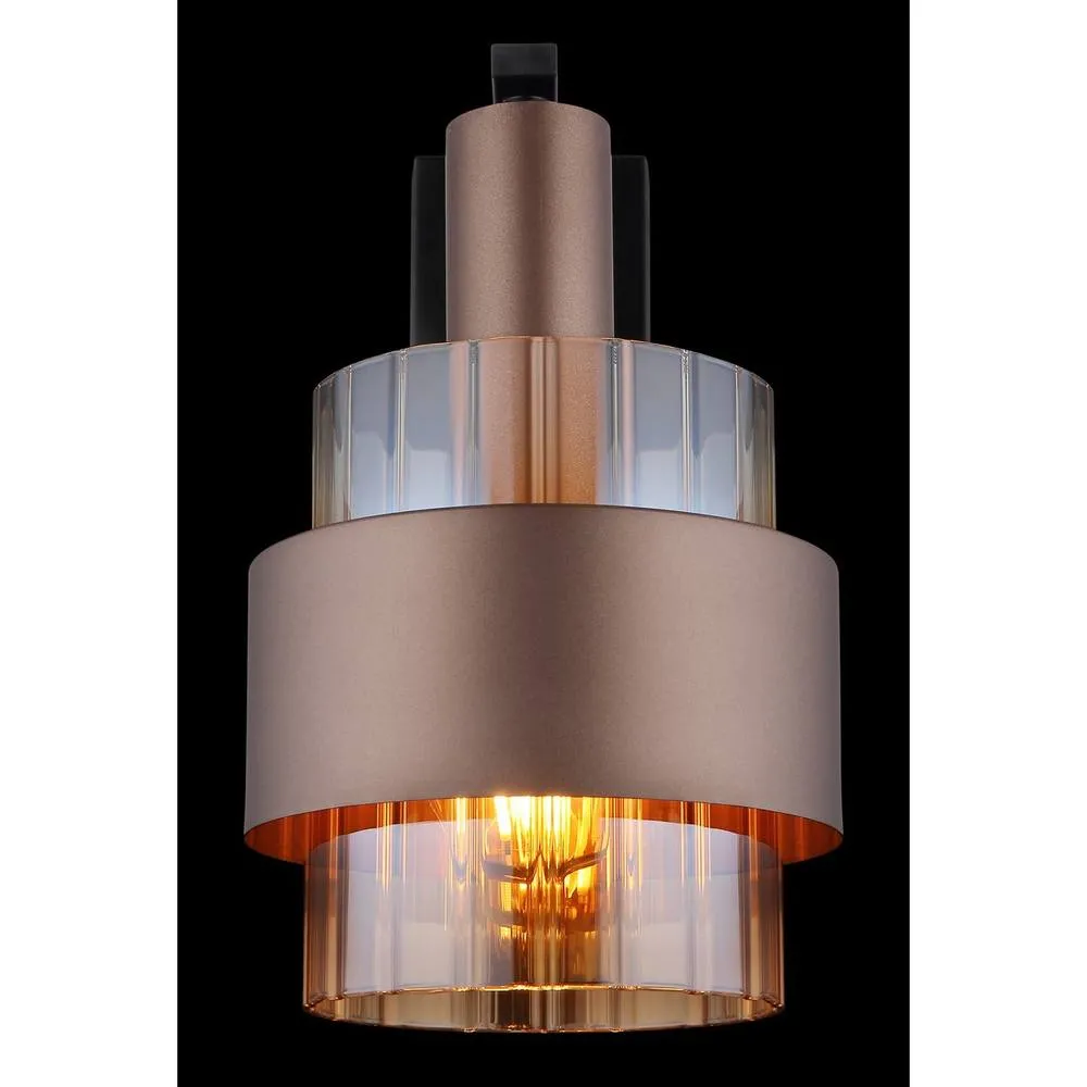 Netlighting Milley Wall Lamp Matt Black Amber Glass Shade 1x E27 in Brown 5