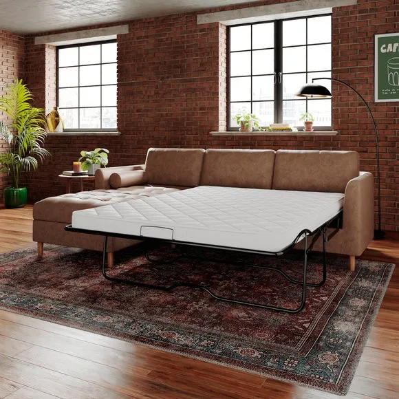 Max Soft Faux Leather Corner Storage Sofa Bed