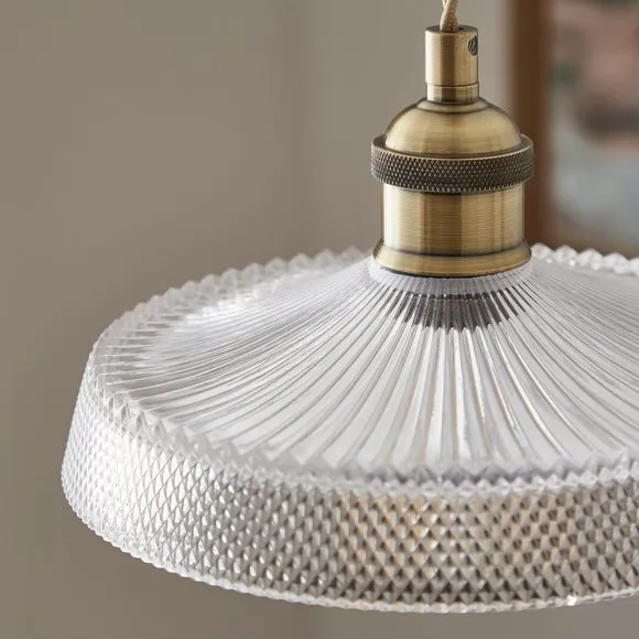 Churchgate Shilton Pressed Glass Adjustable Pendant Light 3