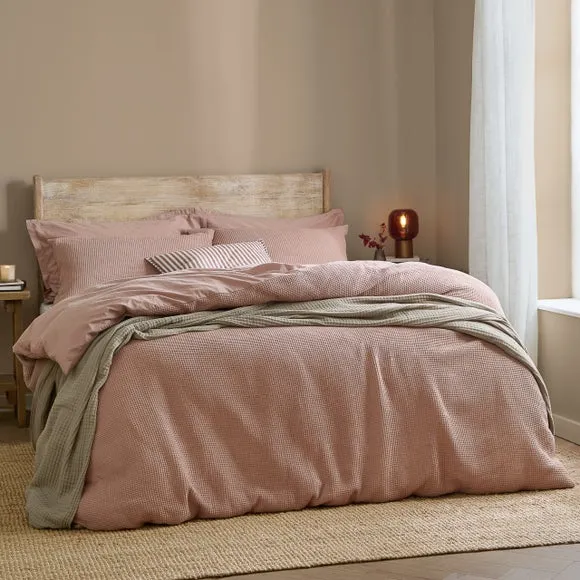 Yard Hebden Waffle 100% Cotton Duvet Cover & Pillowcase Set 1